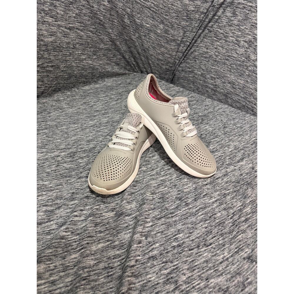 Crocs LiteRide Pacer Sneakers Women’s Size 10 Gray Pink Lightweight Comfort Shoe